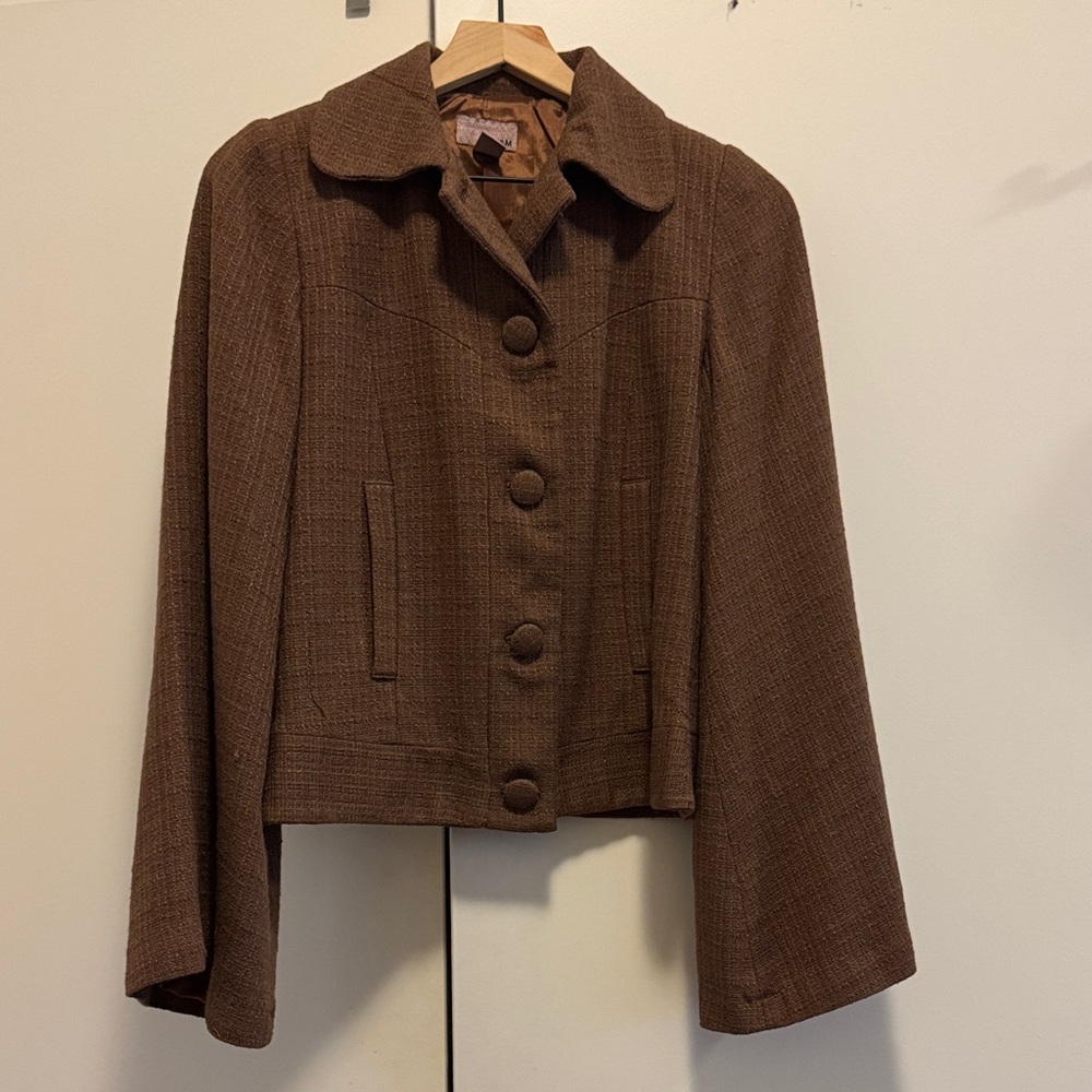 H&M Brown Textured Women's Blazer